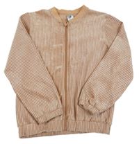 Broskvová zamatová rebrovaná prepínaci mikina C&A