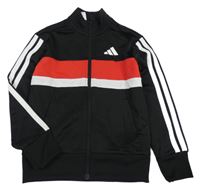 Černo-červená sportovní propínací mikina Adidas