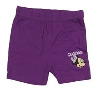 Fialové bavlnené kraťasy s Minnií Disney