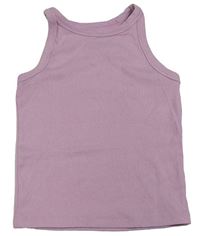 Lila rebrovaný crop top