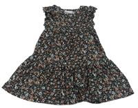Čierne kvietkovane šaty Primark