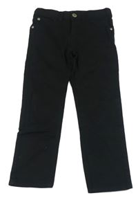 Černé plátěné kalhoty H&M