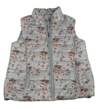 Sivá kvietkovana šušťáková zateplená vesta Pepperts