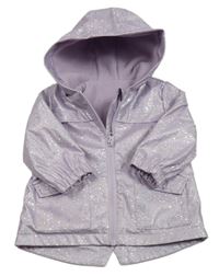 Levandulová třpytivá nepromokavá jarní parka s kapucí Dunnes