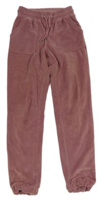 Růžové plyšové kalhoty 