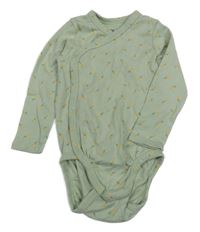 Khaki zavinovací body s kytičkami H&M