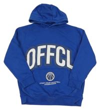 Kobaltově modrá mikina s nápisom a kapucňou George