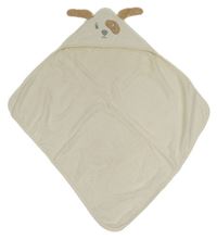 Smetanová froté osuška s pejskem a kapucí 