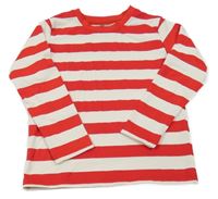 Červeno-biele pruhované UV tričko