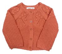 Růžový propínací vzorovaný svetr Sinsay