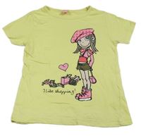 Citronové tričko s dievčatkom Dopodopo