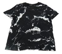 Černo-bílé batikované tričko C&A