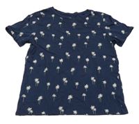Tmavomodré tričko s palmami H&M