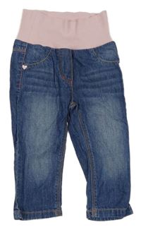 Modré rifle s růžovým pasem Esprit