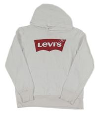 Bílá mikina s logem a kapucí Levi´s 
