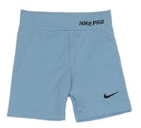 Svetlomodré legínové športové kraťasy s logem Nike