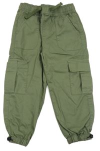 Khaki plátenné cargo cuff nohavice F&F