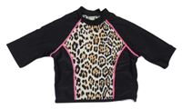 Čierno-vzorované crop UV tričko Juicy Couture