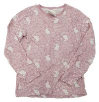 Svetloružové tričko so zajačikmi H&M