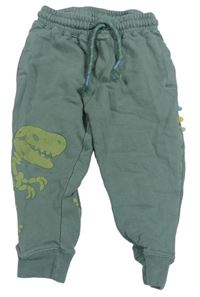 Khaki tepláky s kostrou dinosaura Mothercare