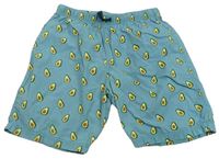 Modrozelené plátenné kraťasy s avokády H&M