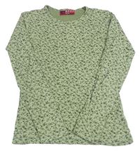 Olivové tričko s kvietkami H&M