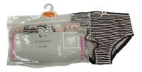 Nové - 10x - Kalhotky s mašličkou - 4x - Světlerůžové s pejsky, 3x - světlerůžovo/černé pruhované, 3x - bílé s pejsky Tu