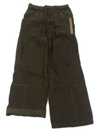 Tmavohnědé podšité rifle s pruhy Level One