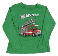 Zelené tričko s hasiči