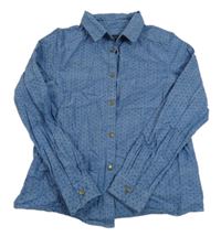 Modrá puntíkatá melírovaná halenka TCM