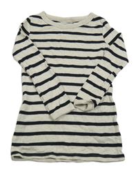 Svetlošedá -čierne pruhované melírované šaty Next