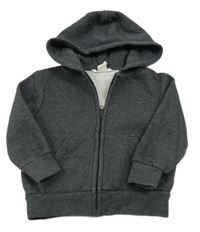 Tmavosivá melírovaná prepínaci mikina s kapucňou H&M