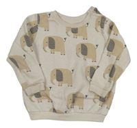 Svetlobéžová melírovaná mikina so sloníky Matalan