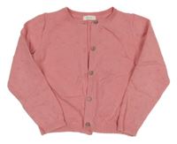 Růžový 3D puntíkatý propínací svetr Next