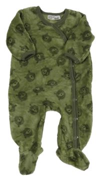 Khaki plyšový overal s medvídky Ergee