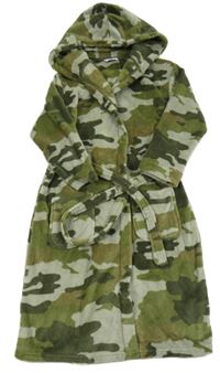 Army plyšový župan s kapucňou M&S