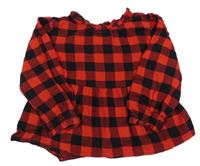 Červeno-čierna kockovaná tunika GAP