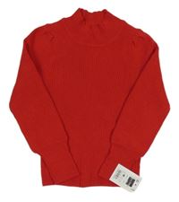 Nové - červený rebrovaný úpletový rolák St. Bernard