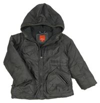 Tmavosivá šušťáková zimná parka so vzorom a kapucňou S. Oliver