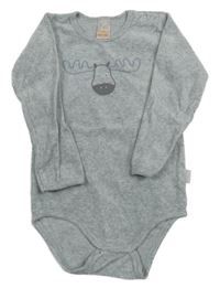 Sivé melírované zamatové body s losom PUSBLU