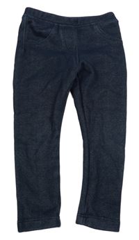 Tmavomodré zateplené tregíny riflového vzhledu lupilu