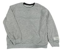 Sivá melírovaná mikina s 3D nápisom SHEIN