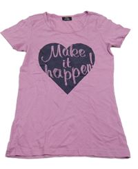 Růžovofialové tričko so srdiečkom s nápismi Page one young