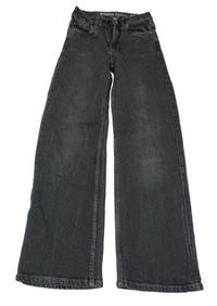 Tmavošedé straight fit high waist leg rifile GARCIA JEANS