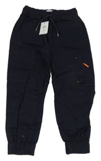 Nové - tmavomodré cargo cuff plátěné kalhoty PRIMARK