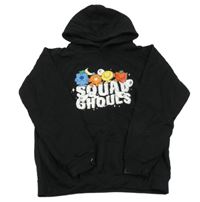 Černá mikina s MR. MEN a LITTLE MISS a LITTLE MISS a kapsou a kapucí 