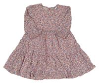 Svetloružové šaty s kvietkami Topolino