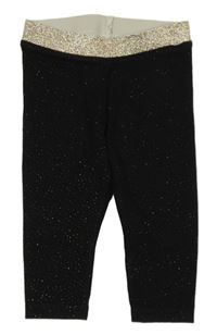 Čierno-zlaté melírované legíny H&M
