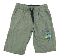 Khaki plátěné kraťasy s příšerkou Kiki&Koko