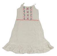 Biele ľahké šaty s výšivkami zn. Primark